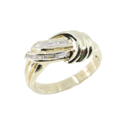 14K knot design ring with zircon, 2297.