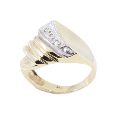 14 K ring with volume, in yellow gold and zircon, 2299.