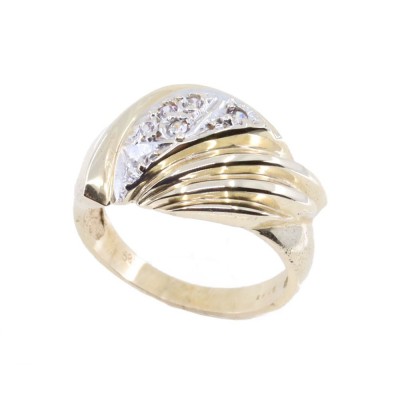 14 K ring with zircon in a modern design, 2312.