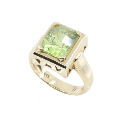 Δαχτυλίδι 14 Κ με μεγάλο zircon σε emerald cut, 2313.