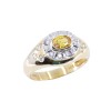 14 K rosette ring with citrine and zircon, 2320.