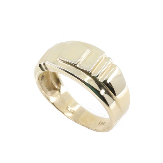 Αντρικό δαχτυλίδι 14 Κ σε κίτρινο γυαλιστερό χρυσό, 2322.