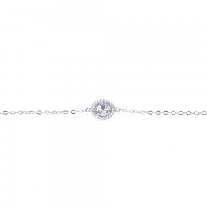 Silver bracelet with white crystal, Senza, 2329.