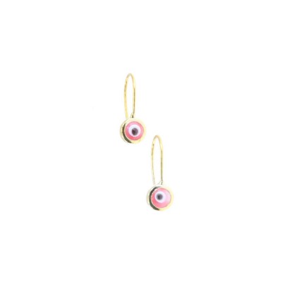 Senza earrings pink eye silver gold plated, 2336.