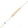 Children's id bracelet in 9K yellow gold with blue eye al'oro, 2359.