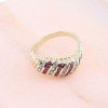 14K ruby and zircon twist ring, 2367.