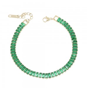 Riviera excite bracelet, with green zircons in gold-plated stainless steel, 2415.