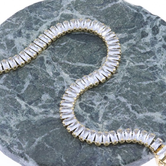 Riviera excite bracelet, with white zircons in gold-plated stainless steel, 2416.