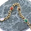 Excite bracelet, chain with colored oval stones, stainless steel gold-plated, 2424.