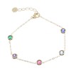 Excite bracelet, thin chain with colorful zircon made of gold-plated stainless steel, 2425.
