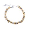Excite chain bracelet with criss-cross tricolor links in gold-plated stainless steel, B-YH2219A-MIX-75, 2419.