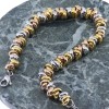 Excite chain bracelet with criss-cross tricolor links in gold-plated stainless steel, B-YH2219A-MIX-75, 2419.