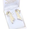 14K vintage yellow and white gold earrings with zircon, 2429.