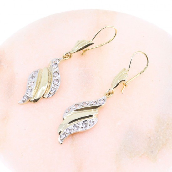 14K vintage drop earrings in yellow gold, 2430.