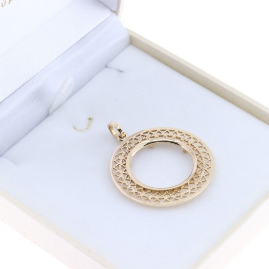 14K yellow gold pendant for gold pound, 2433.