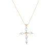Prince Silvero silver cross necklace gold-plated with white stones, 2436.