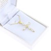 Prince Silvero silver cross necklace gold-plated with white stones, 2436.