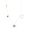 Prince Silvero gold-plated silver necklace with eye-teardrop pendants, 2438.
