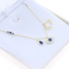 Prince Silvero gold-plated silver necklace with eye-teardrop pendants, 2438.