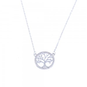 Κολιέ ασημένιο Prince Silvero δέντρο της ζωής με zircon, 2440.
