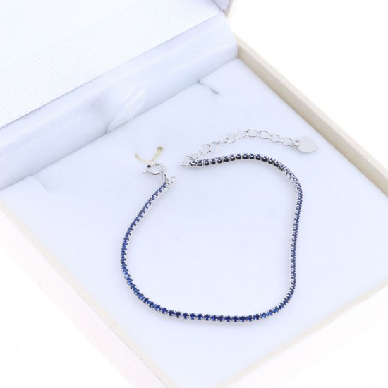 Silver bracelet Prince Silvero riviera with blue zircons, 8O-BR009-1M.