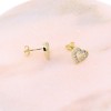 Silver earrings Prince Silvero gold-plated heart with zircon, 2A-SC471-3.