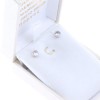 Prince Silvero single stone earrings with white stone, 9D-SC001-1.