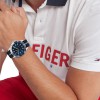 Tommy Hilfiger Logan ρολόι με υφασμάτινο μπλε λουράκι, 1792011.