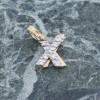 Μονόγραμμα μενταγιόν Χ, 14 Κ κίτρινος χρυσός με zircon, 2562.