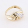 14K ring design with corners, yellow gold with zircon, 2565.