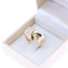 14K ring design with corners, yellow gold with zircon, 2565.