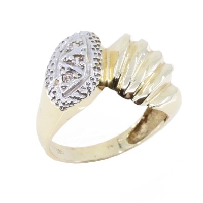14K modern design ring with zircon and white gold, 2566.