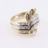Δαχτυλίδι κίτρινος και λευκός χρυσός 14 Κ με zircon, μοντέρνο σχέδιο, 2569.