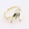 14K Modern irregular design yellow gold ring with zircon, 2577.