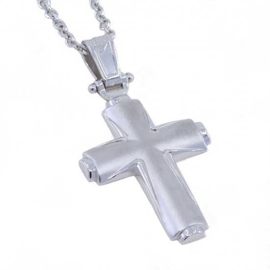 Cross in 14K white matte gold, 2672.