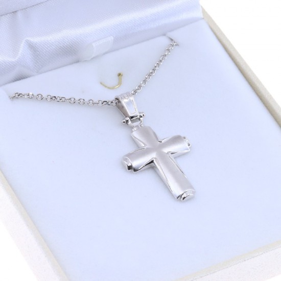 Cross in 14K white matte gold, 2672.