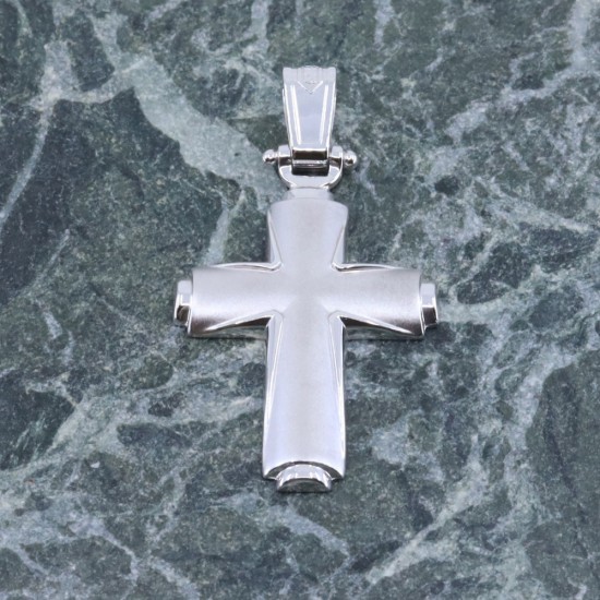 Cross in 14K white matte gold, 2672.