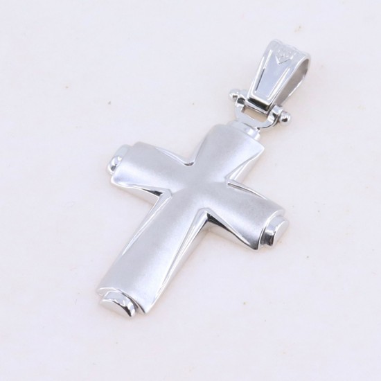 Cross in 14K white matte gold, 2672.