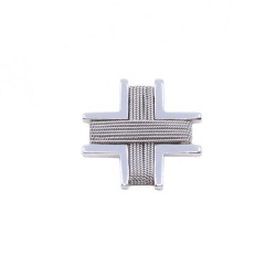 18K square wire cross in white gold, 2675.