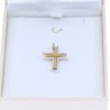 Cross 18K wire design with curves in yellow and white gold, 2676.