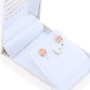 Children's pink star earrings, silver gold-plated with enamel, 2812.