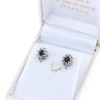 14K white and yellow gold rosette earrings with zircon, 2880.