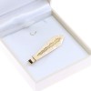 14K yellow gold hammered and scalloped tie clip, 2894.
