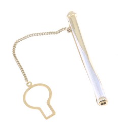 Tie clip in 14 K yellow and white gold with matte details, 2895.