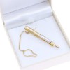 Tie clip in 14 K yellow and white gold with matte details, 2896.