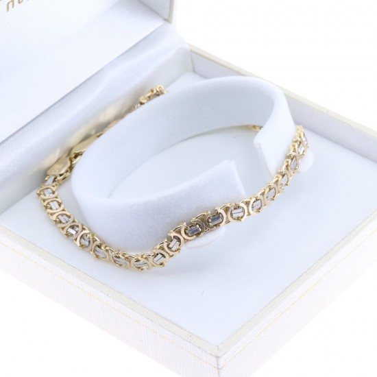 Aloro hand chain 14K yellow gold with white details 2898. 2898