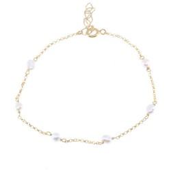 925° silver bracelet gold-plated with faux pearls, 2905.