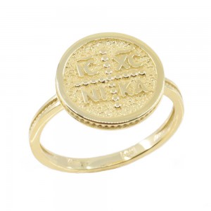 Constantinato ring in 14 K yellow gold, round design big, 2957.