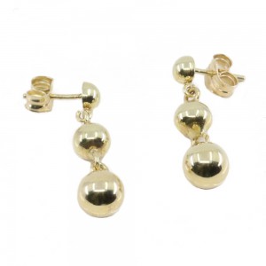 14K yellow gold ball earrings, 2975.