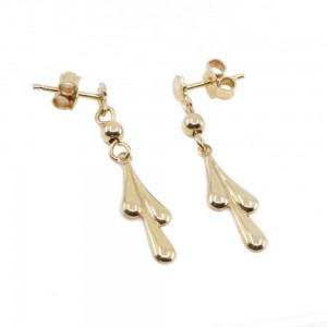 Tear drop earrings in 14K yellow polished gold, 2976.